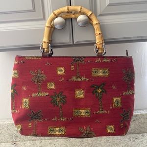 Tropical Wooden Handle Bag